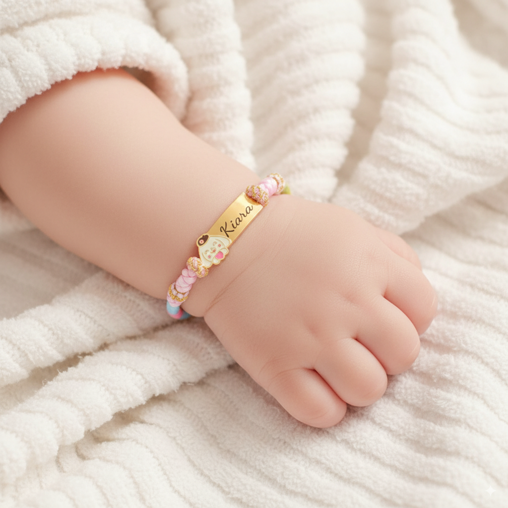 Colorful Cartoon Epoxy Name Bracelet – Personalized Jewelry for Babies & Kids