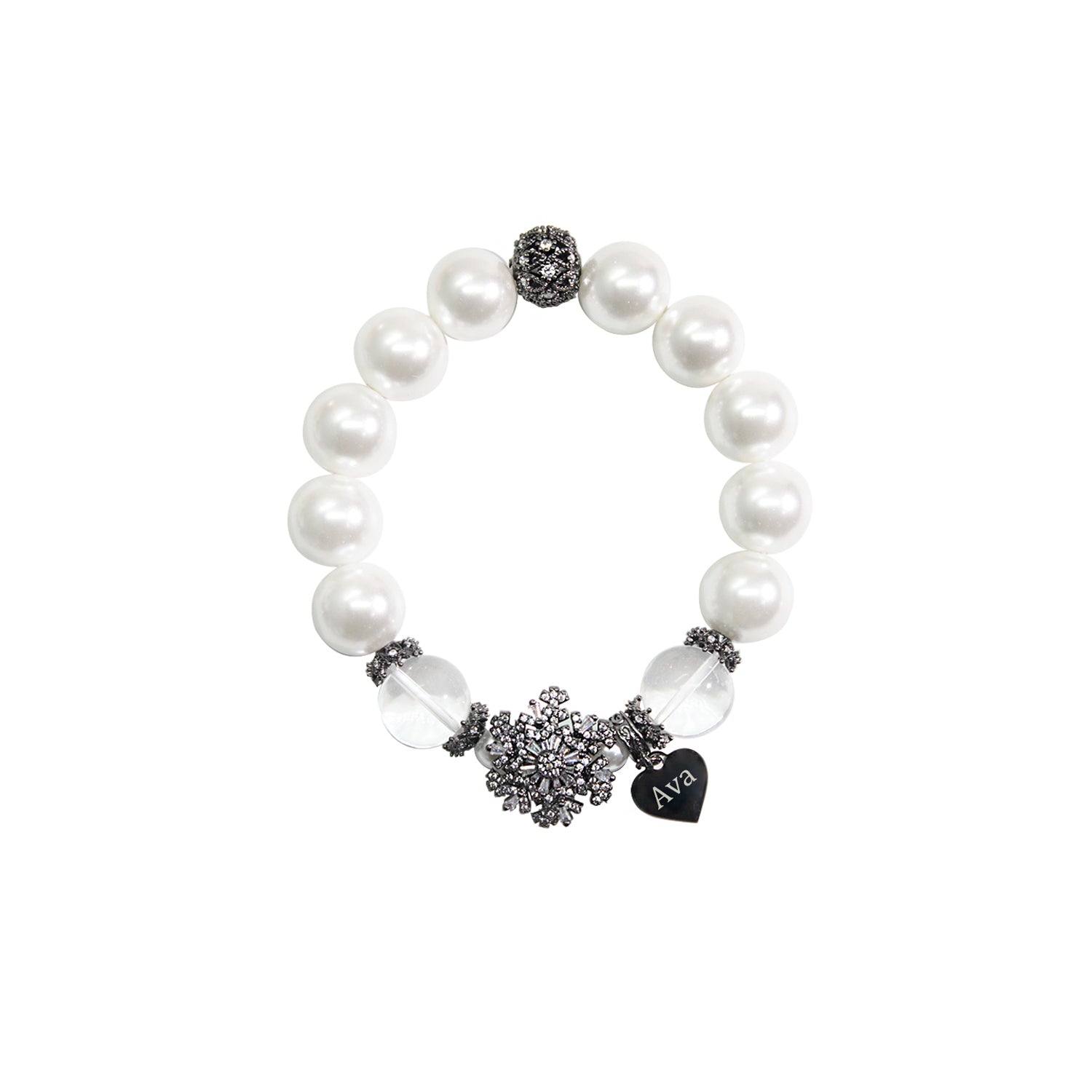 Gothic Halloween Snowflake Heart Bracelet