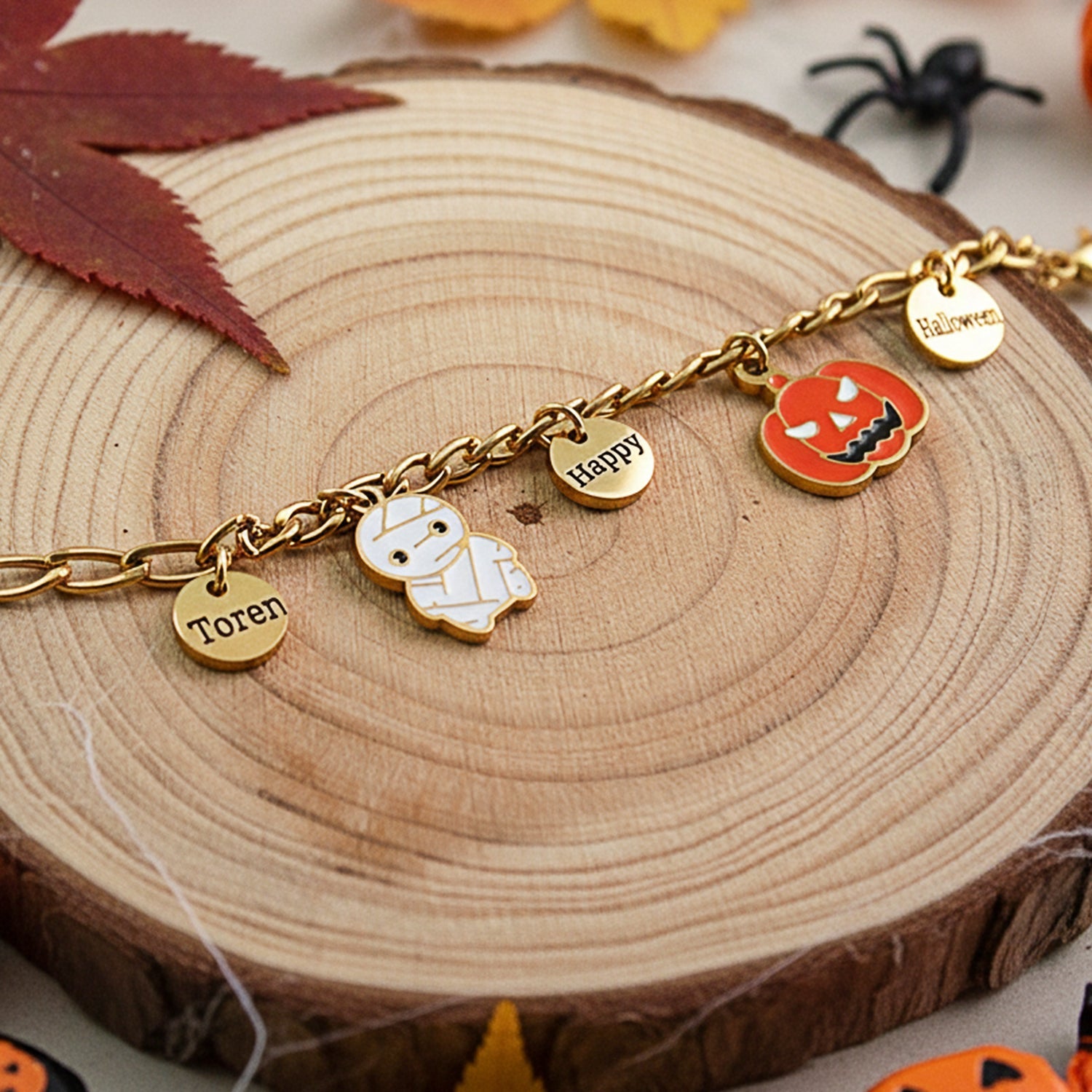 Halloween Parent-Child Bracelet & Necklace Set – Custom Titanium Steel Jewelry for Families