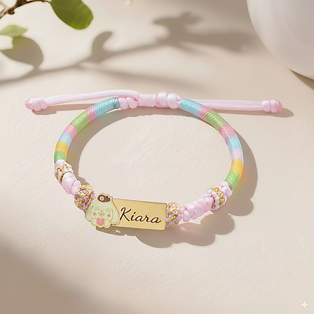 Colorful Cartoon Epoxy Name Bracelet – Personalized Jewelry for Babies & Kids