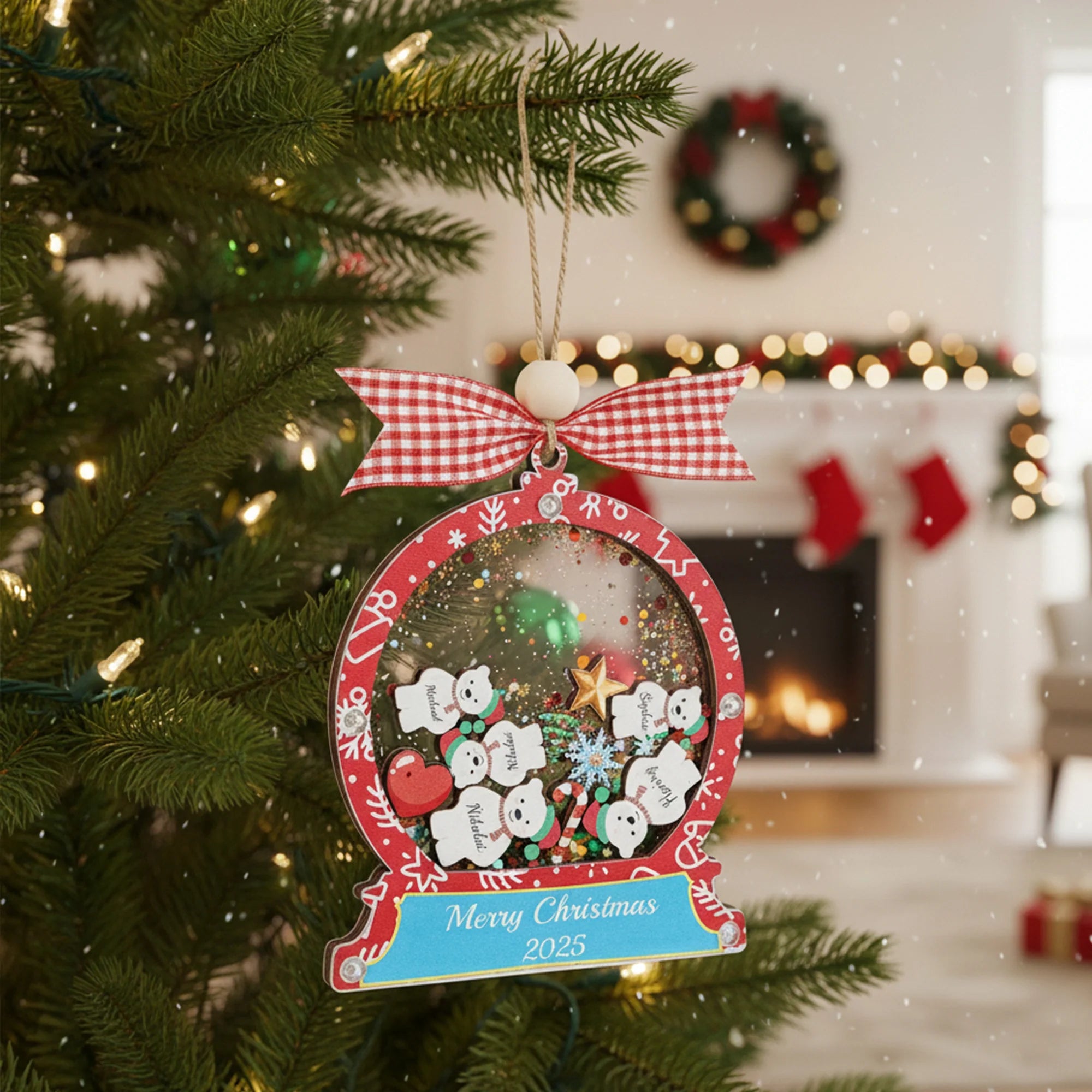 Personalized Christmas 2025 Family Name Cookies Ornament – 3-Layer Acrylic Shake Keepsake for Holiday Magic
