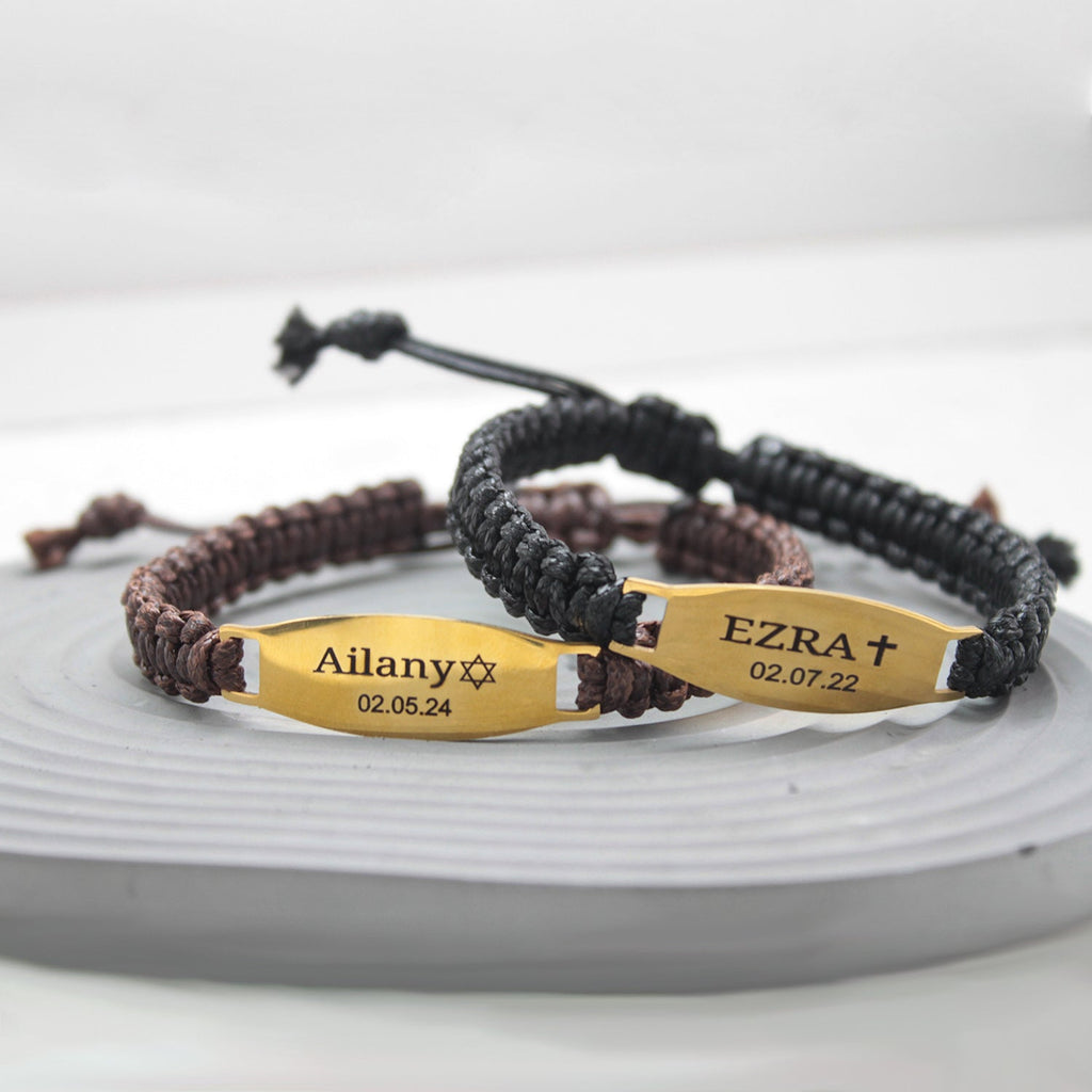 Men’s Braided Leather Custom Name Bracelet – A Gift That Speaks Without Words
