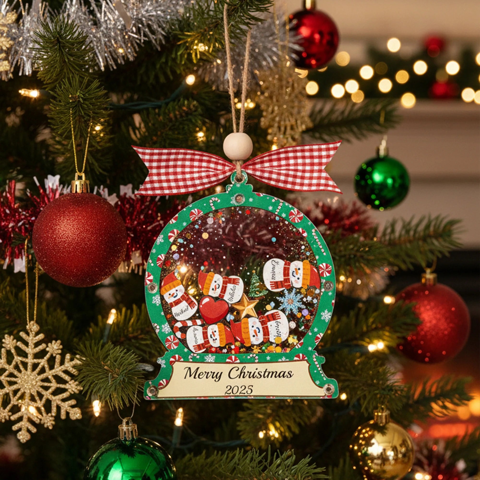Personalized Christmas 2025 Family Name Cookies Ornament – 3-Layer Acrylic Shake Keepsake for Holiday Magic