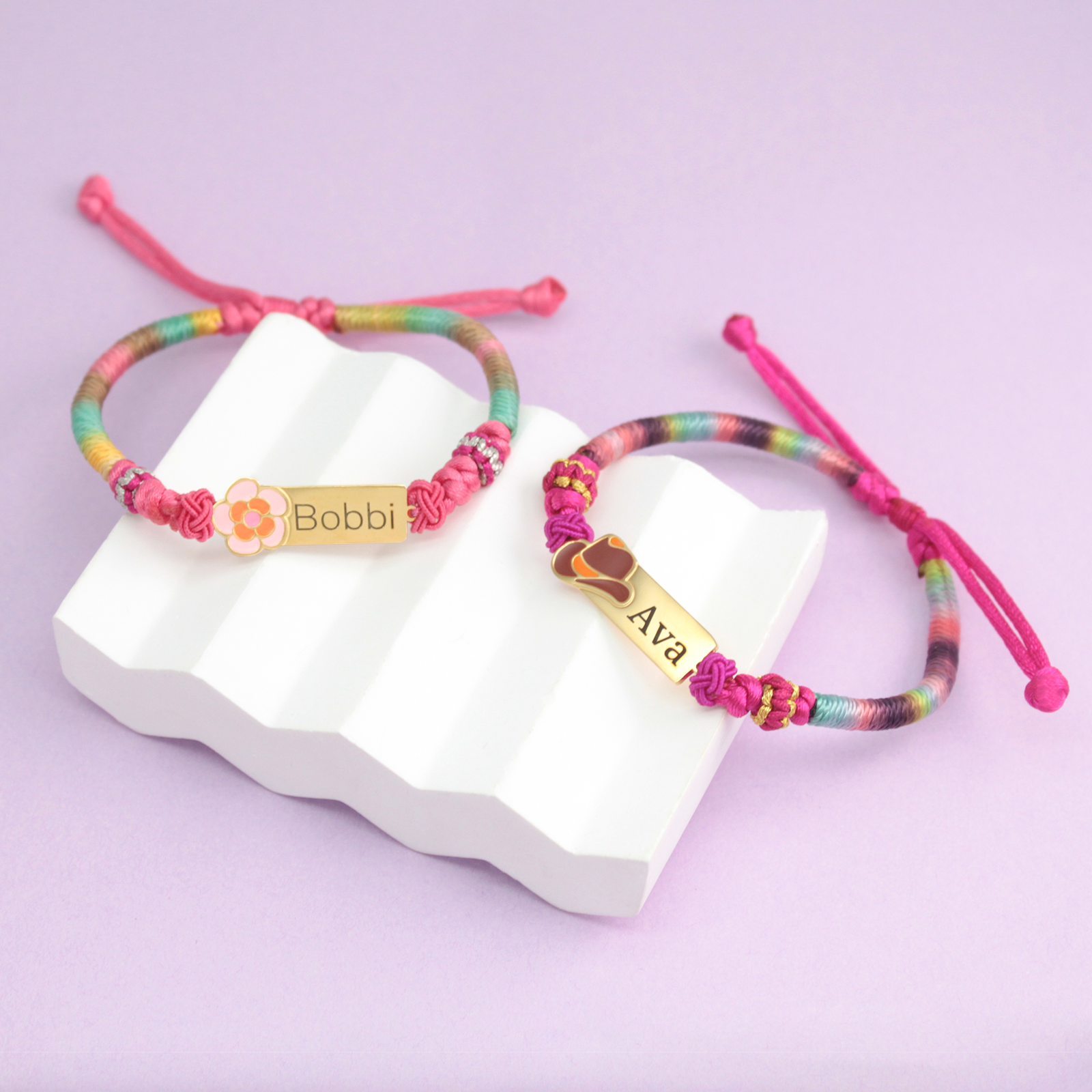 Colorful Cartoon Epoxy Name Bracelet – Personalized Jewelry for Babies & Kids