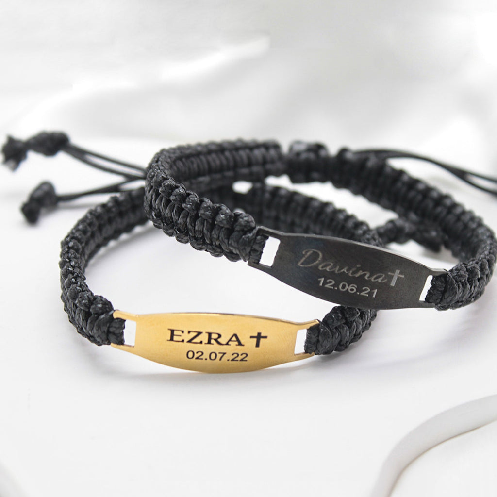 Men’s Braided Leather Custom Name Bracelet – A Gift That Speaks Without Words
