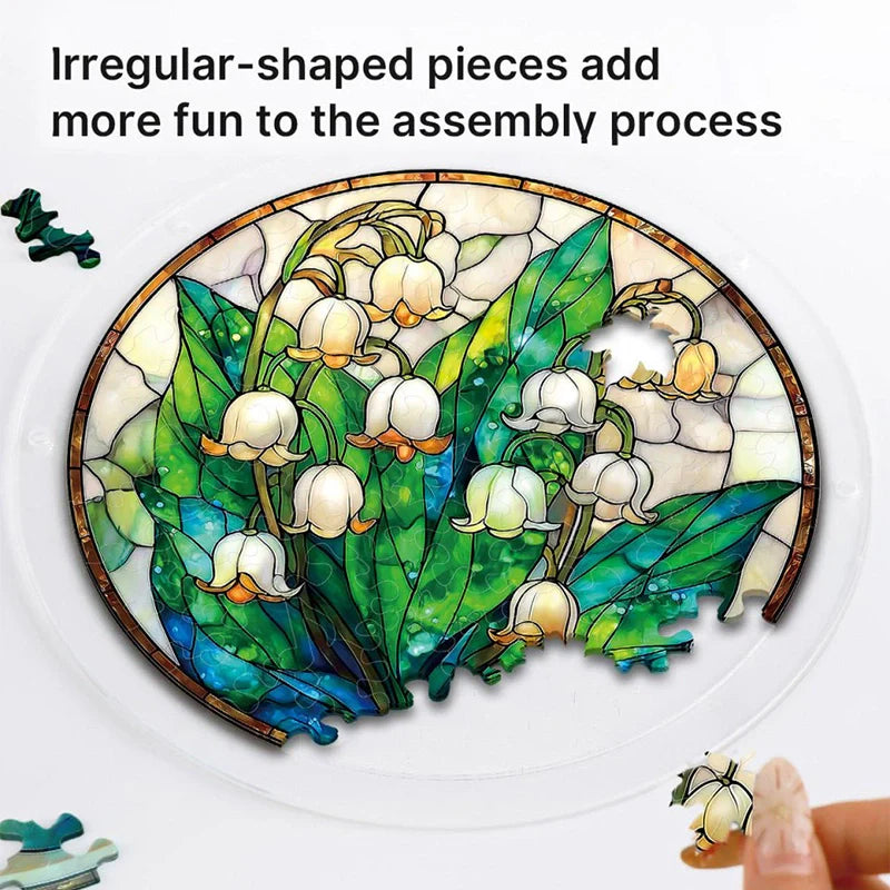 Acrylic Jigsaw Puzzle Suncatcher – Secret Lily Valley Window Hanging Decor