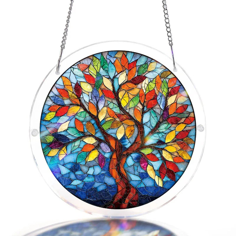 Acrylic Jigsaw Puzzle Suncatcher – Tree of Radiant Glass Window Decor