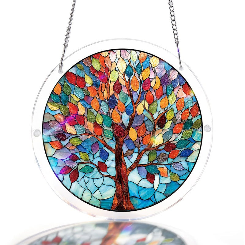 Acrylic Jigsaw Puzzle Suncatcher – Vivid Tree of Life Window Decor