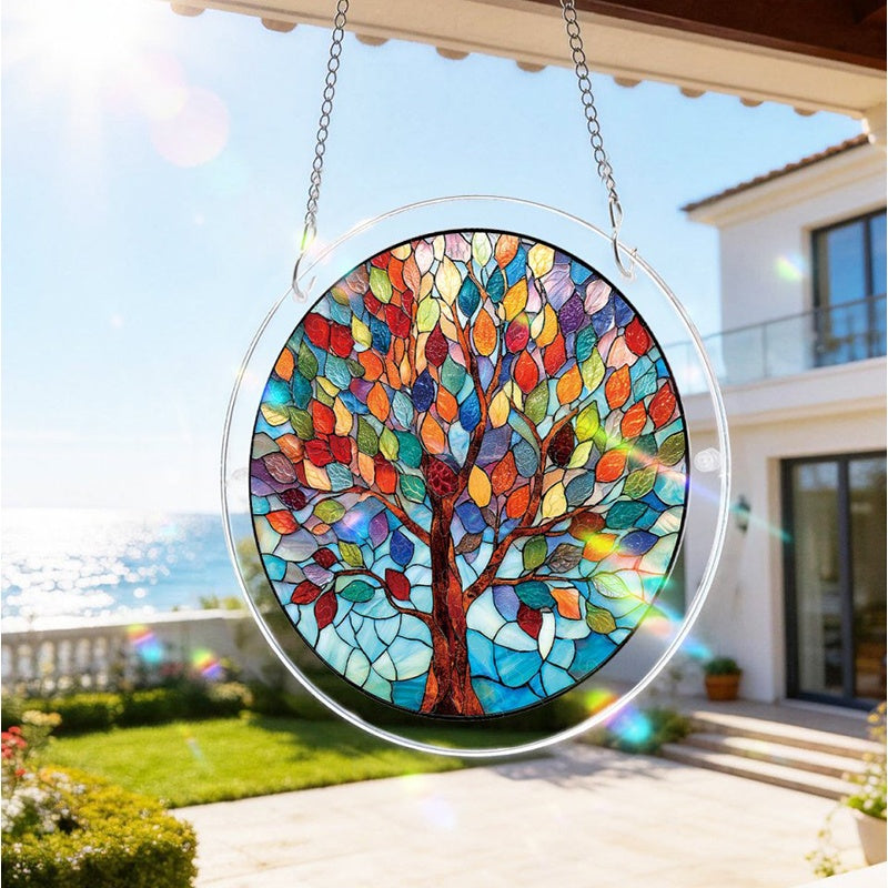 Acrylic Jigsaw Puzzle Suncatcher – Vivid Tree of Life Window Decor