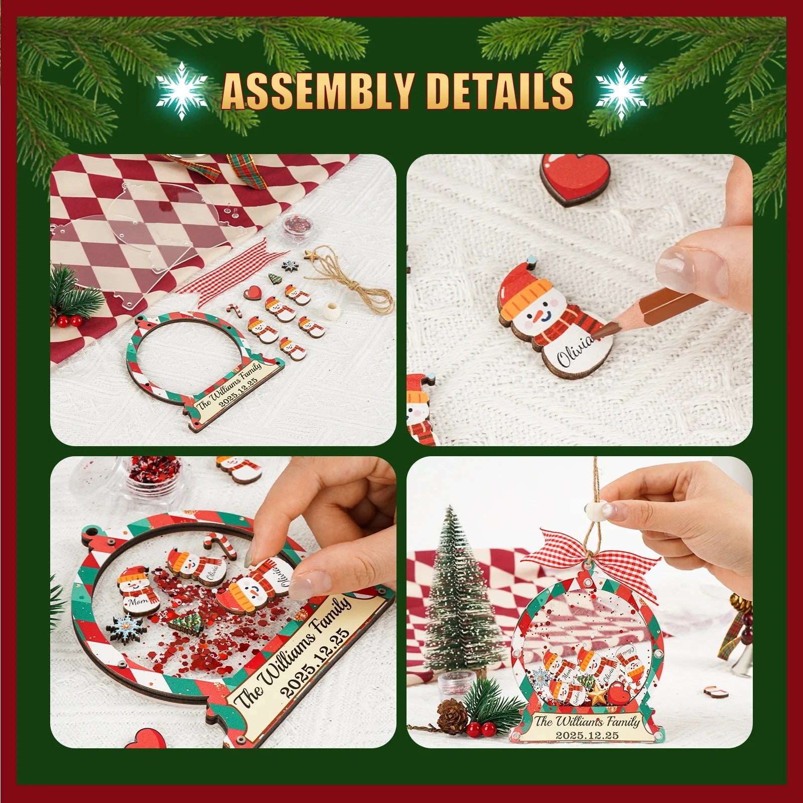 Personalized Christmas 2025 Family Name Cookies Ornament – 3-Layer Acrylic Shake Keepsake for Holiday Magic