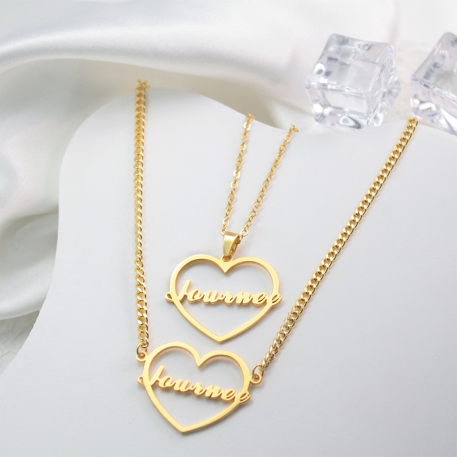 Personalized Heart Name Necklace – Custom Birthday Gift