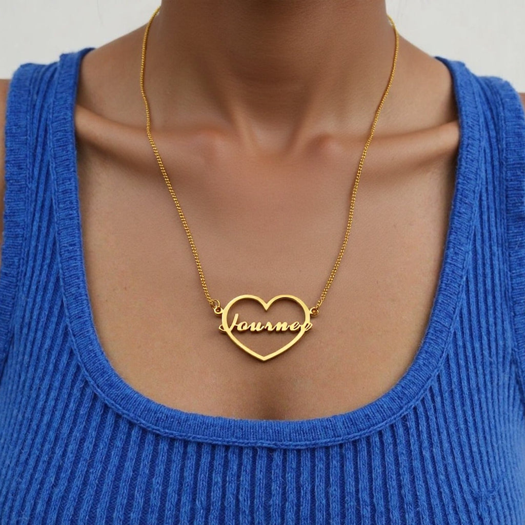 Personalized Heart Name Necklace – Custom Birthday Gift