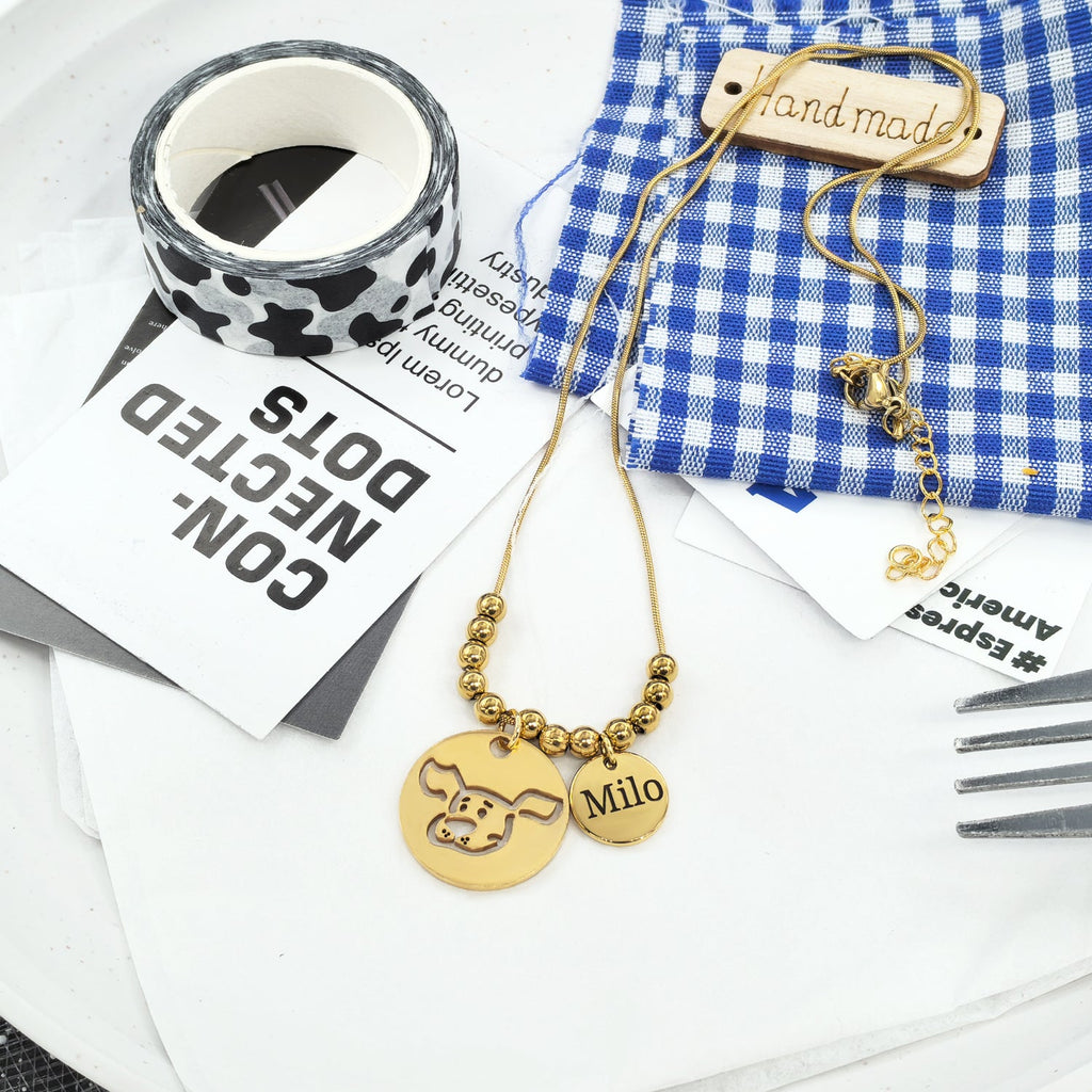 Custom Pet Memorial Necklace | Gold-Plated Stainless Steel Gift
