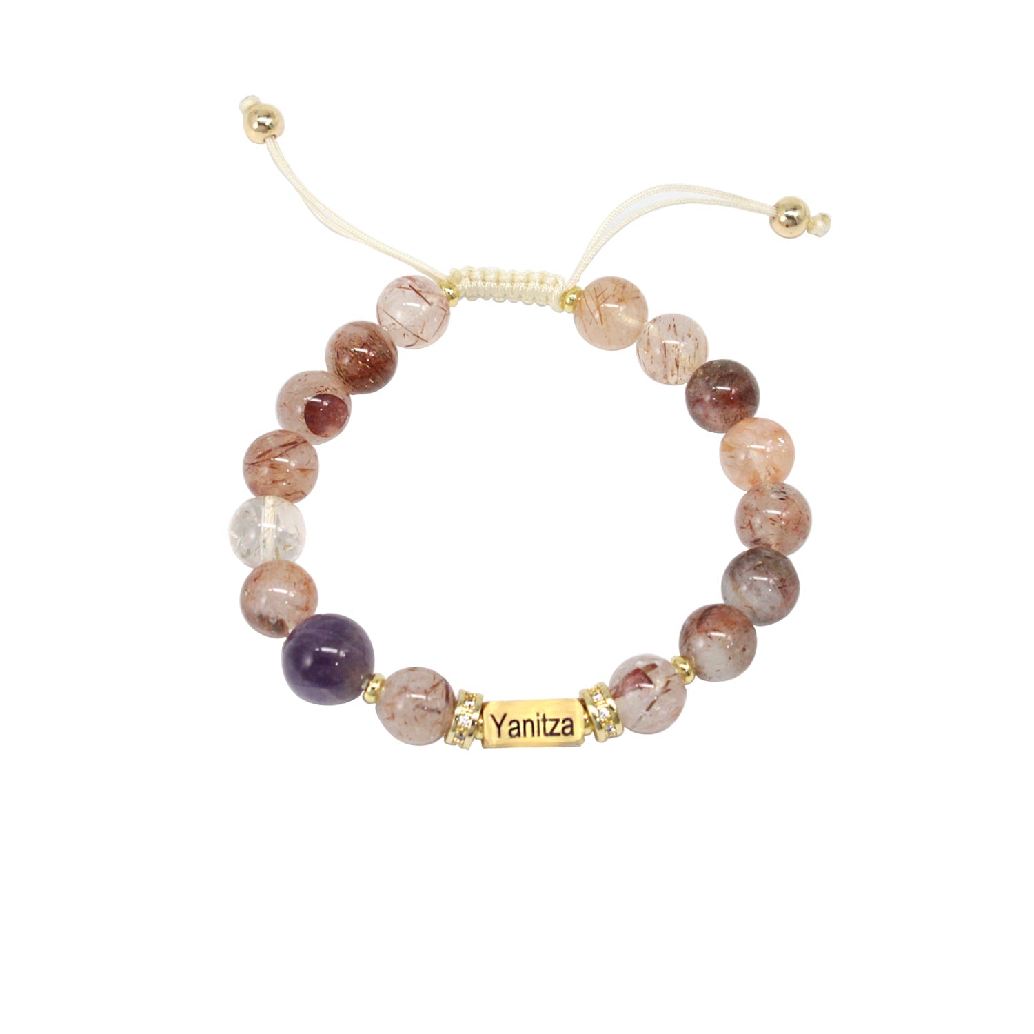Personalized Natural Stone Bracelet – Custom Engraved Energy Beads for Men & Women