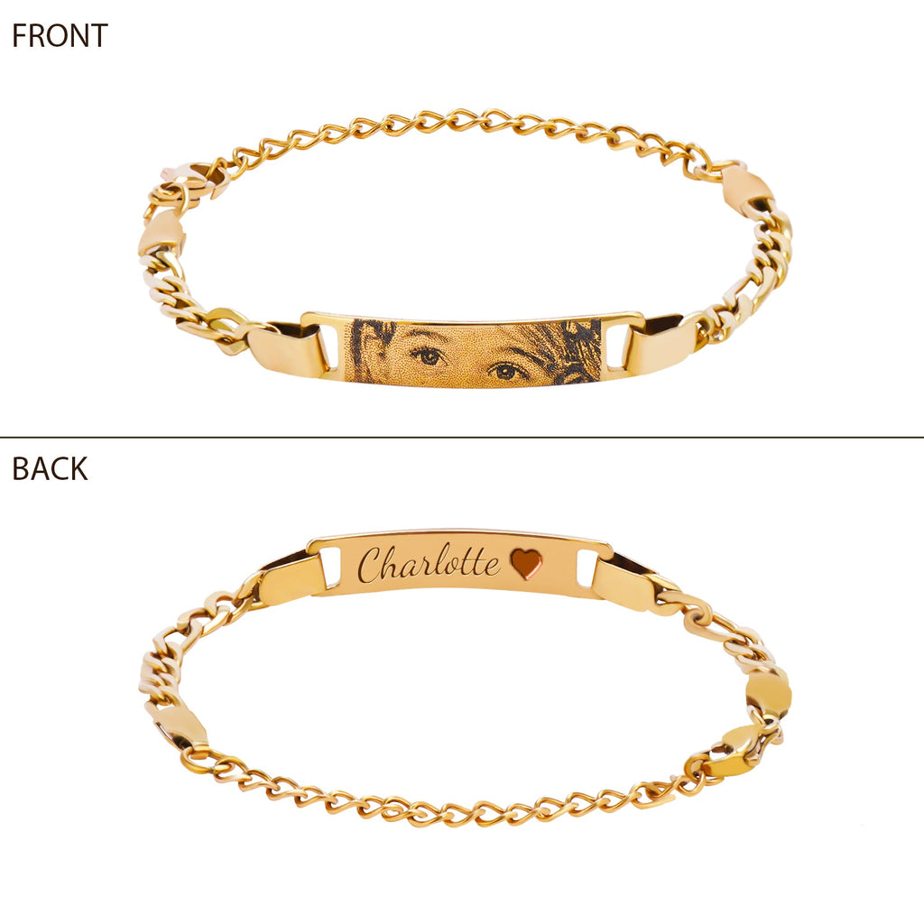 Personalized Baby Name and Eye image Bracelet- Custom Gift for Boys & Girls