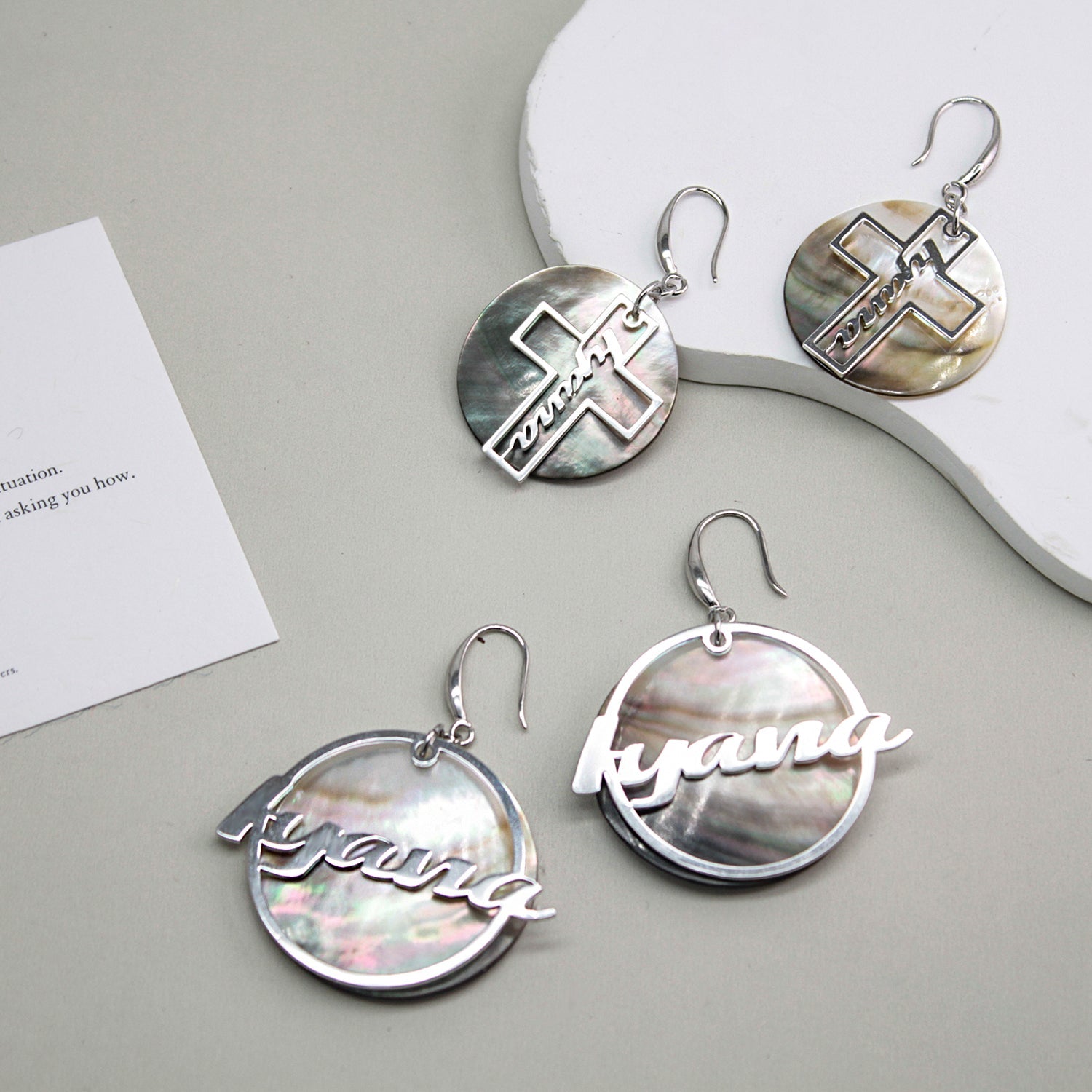 Custom Name Natural Shell Drop Earrings – Jewelry with a Breath of Nature