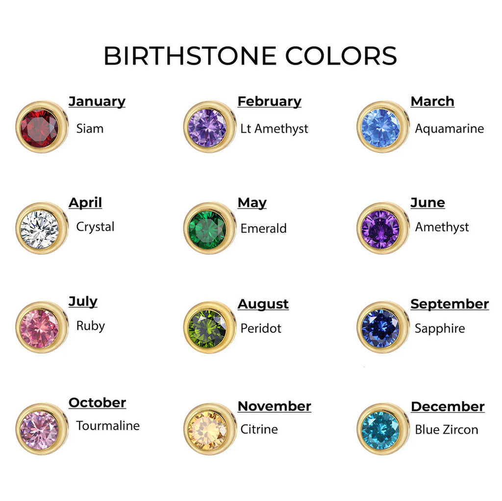 Personalized Round Name Pendant Bracelet with Birthstone – Adjustable Nickel-Free Kids Jewelry