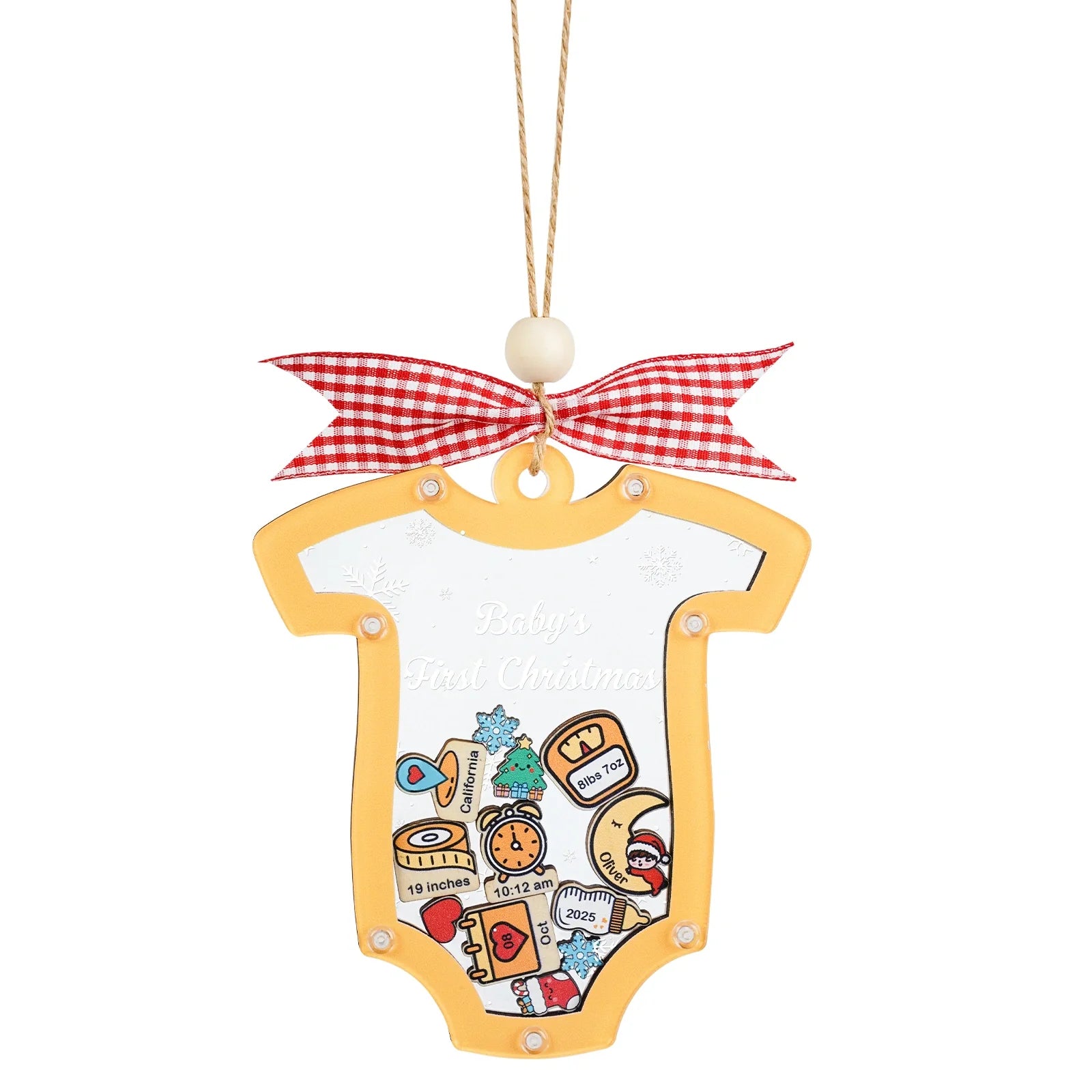 Personalized Baby’s First Christmas 2025 Shake Ornament