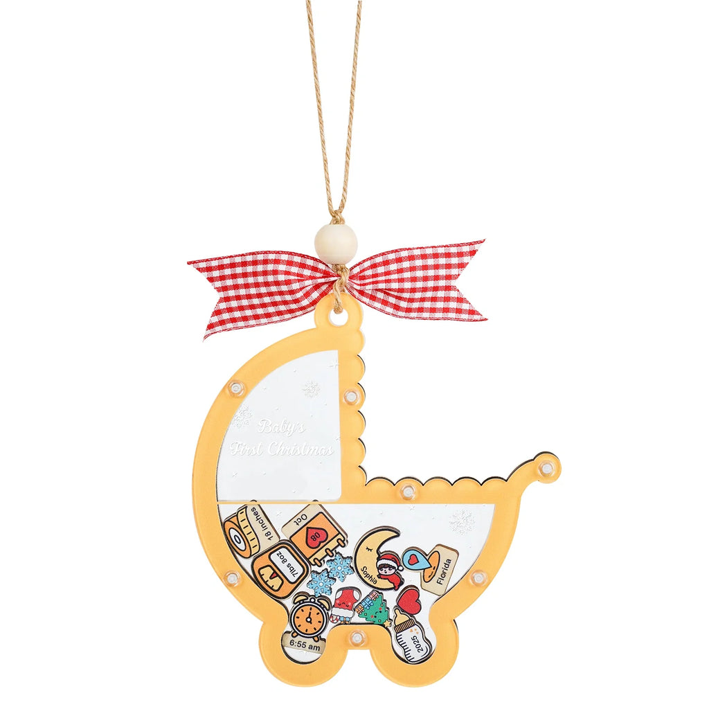 Personalized Baby’s First Christmas 2025 Shake Ornament