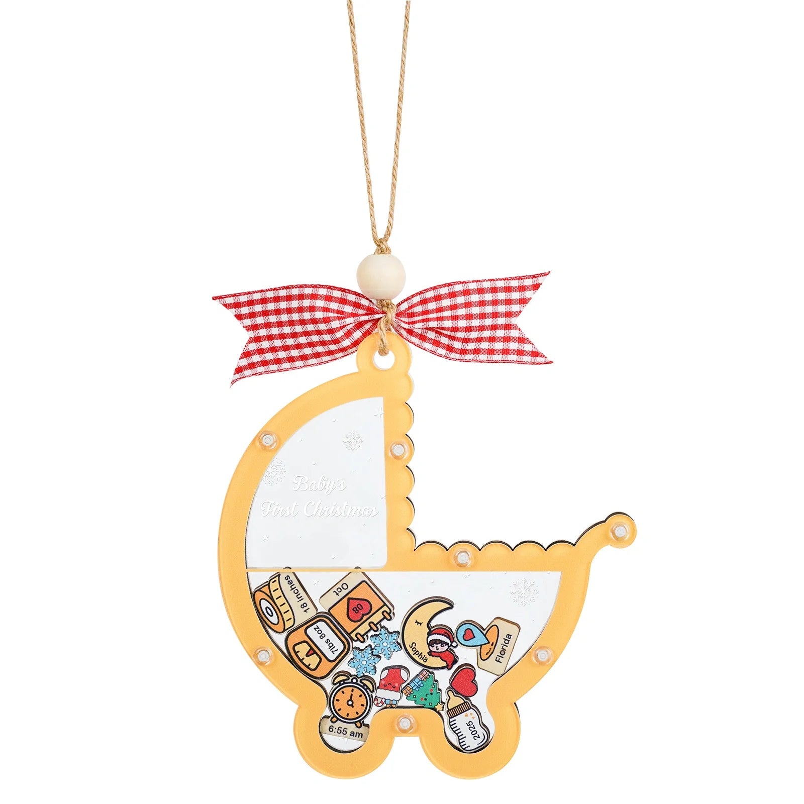 Personalized Baby’s First Christmas 2025 Shake Ornament