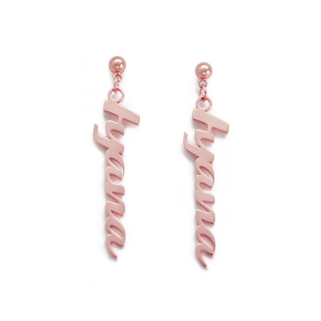Custom Letter Zircon Earrings – 48MM Lightweight Design in Gold, Rose Gold & Silver