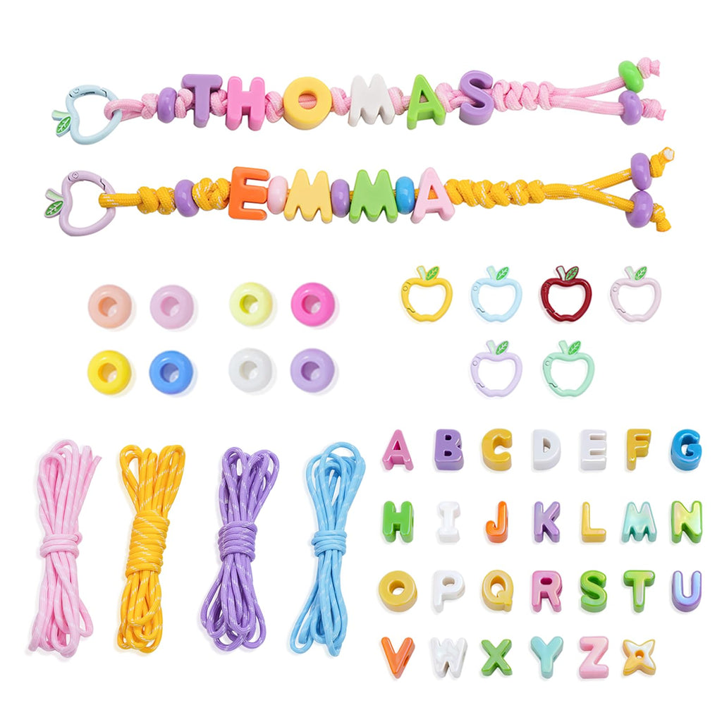 Custom letter keychains, DIY beaded backpack lanyards, back-to-school gifts for boys and girls