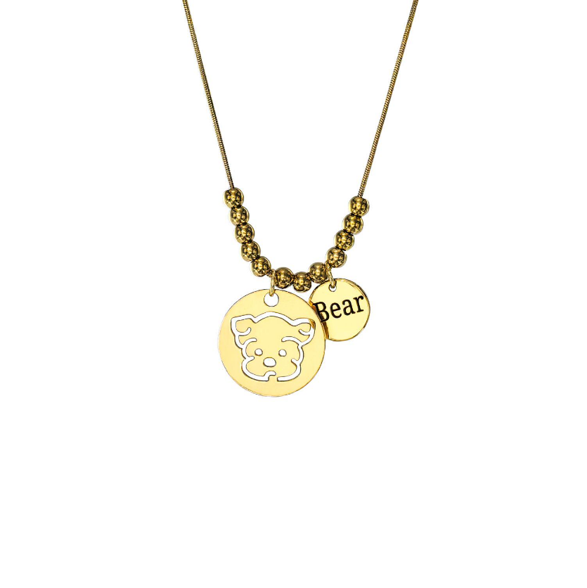 Custom Pet Memorial Necklace | Gold-Plated Stainless Steel Gift