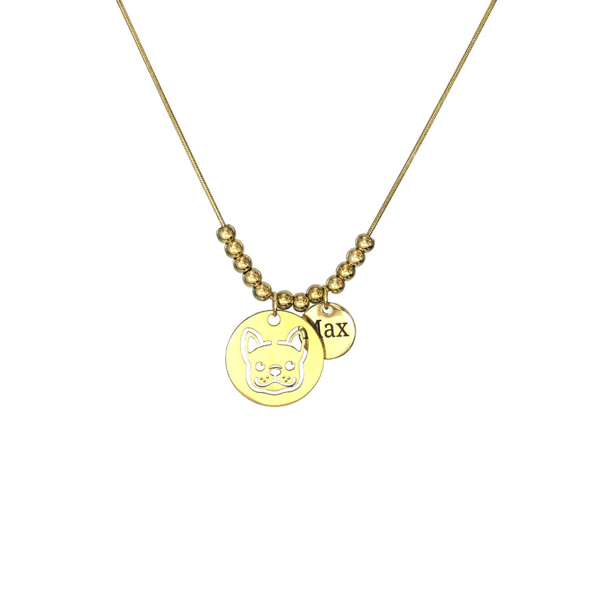 Custom Pet Memorial Necklace | Gold-Plated Stainless Steel Gift