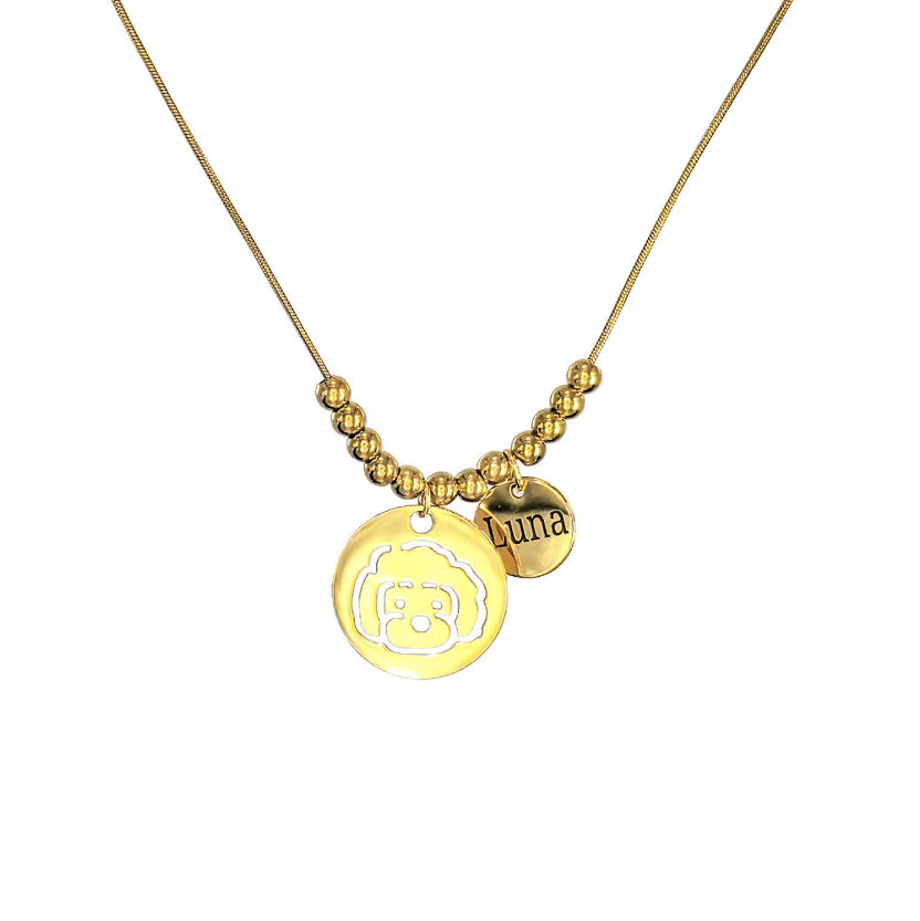 Custom Pet Memorial Necklace | Gold-Plated Stainless Steel Gift