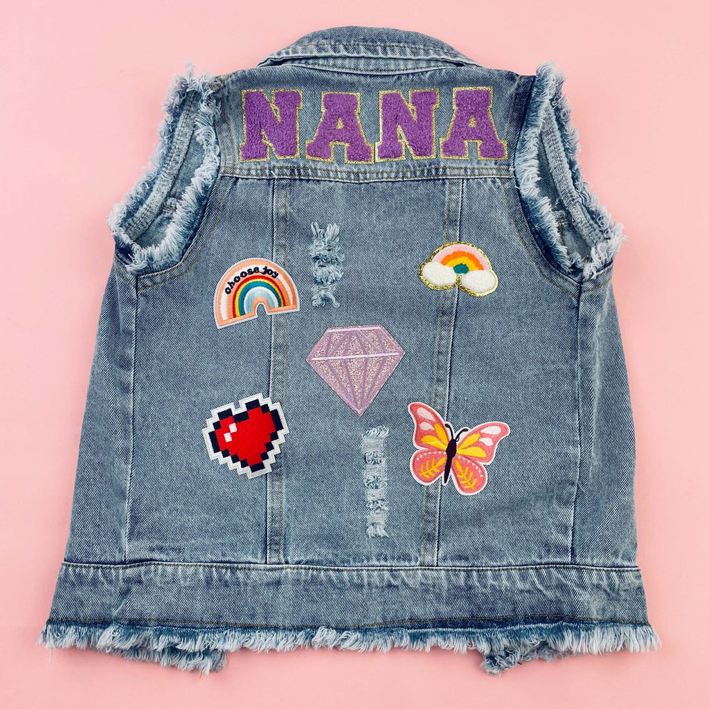 Personalized Children’s Patch Denim Vest – Custom Name Jean Vest for Boys & Girls