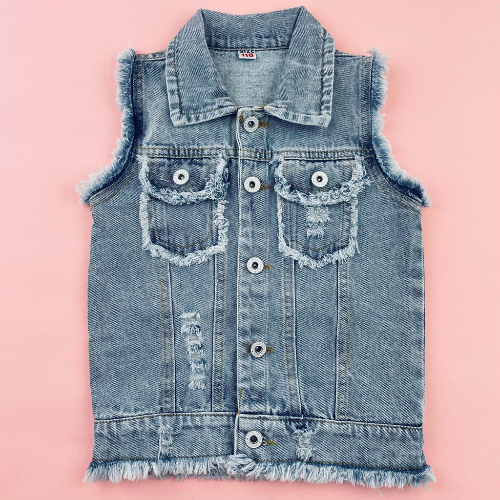 Personalized Children’s Patch Denim Vest – Custom Name Jean Vest for Boys & Girls