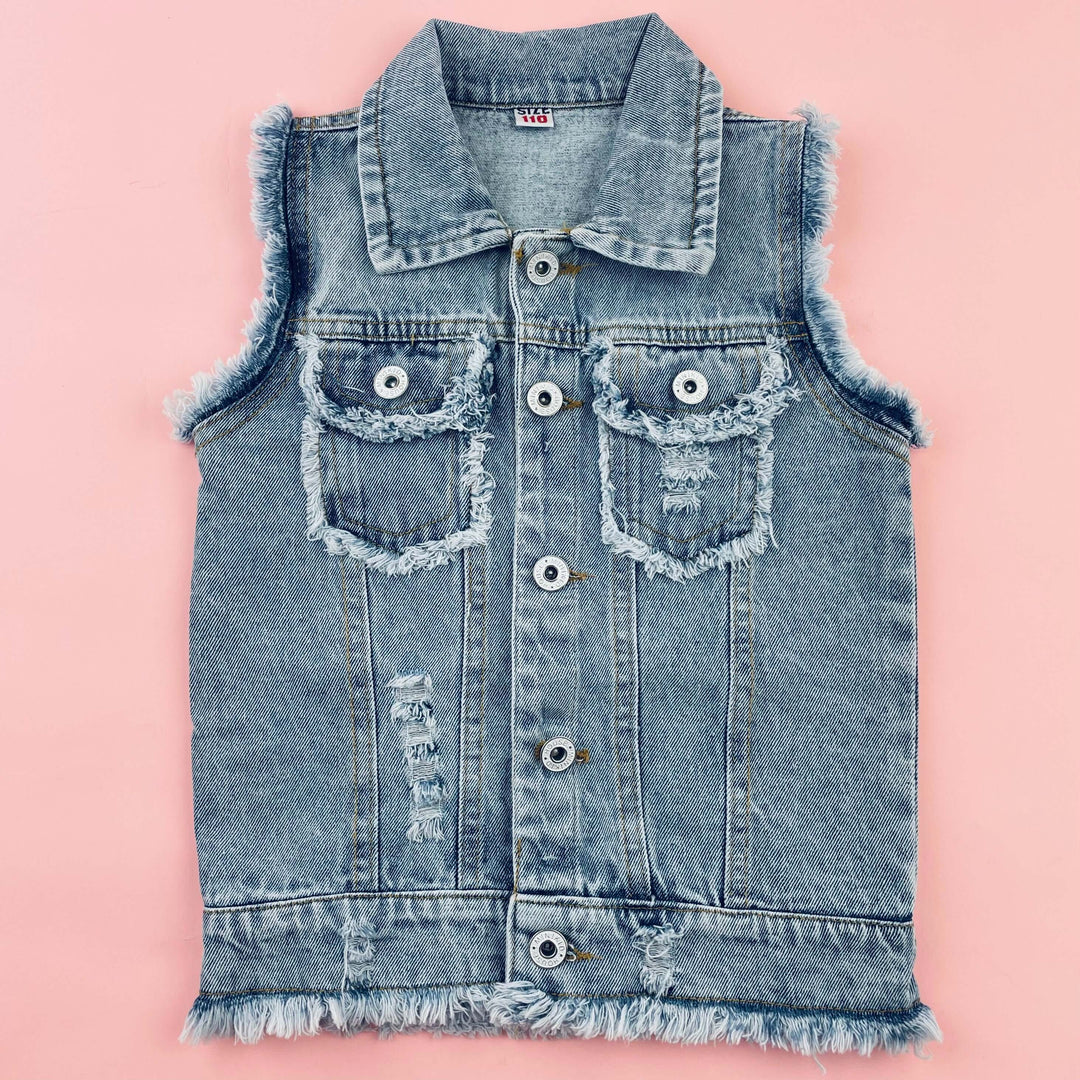 Personalized Children’s Patch Denim Vest – Custom Name Jean Vest for Boys & Girls