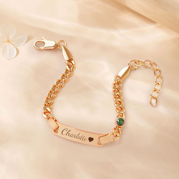Personalized Birthstone Name Bracelet  for Boys & Girls