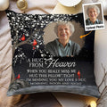 A Hug From Heaven Memory Pillow – Personalized Photo Memorial Pillow | Sympathy Gift for Loss of Loved One