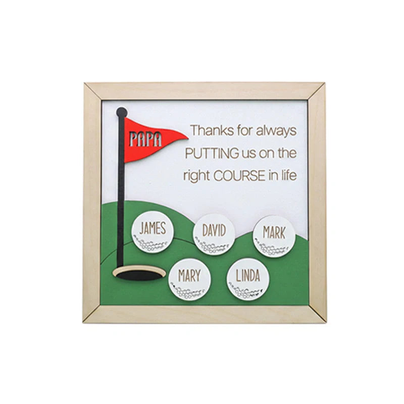 Best Dad by Par Wooden Golf Sign – Personalized Golf Décor Gift for Dad & Him