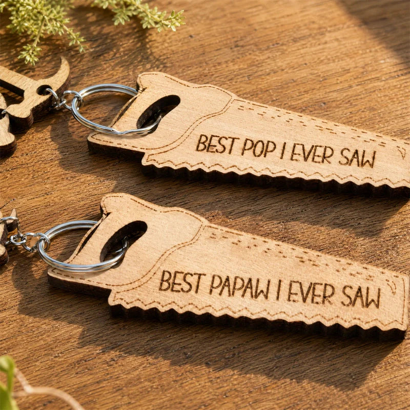 Best Dad “I Ever Saw” Hammer Keychain – Personalized Gift for Dad, Grandpa, Papa