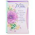 Birthday Card for Mom – Elegant Purple Flower Greeting Card with Envelope