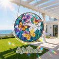 Butterflies in Bloom Acrylic Suncatcher – Floral Butterfly Light-Catching Window Art Décor