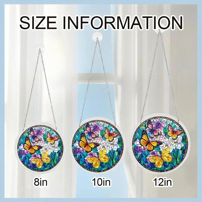 Butterflies in Bloom Acrylic Suncatcher – Floral Butterfly Light-Catching Window Art Décor