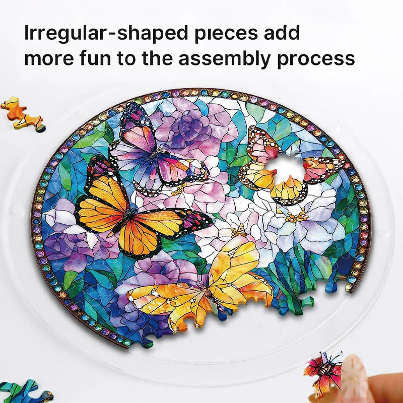 Butterflies in Bloom Acrylic Suncatcher Puzzle – Light Catching Window Art Décor