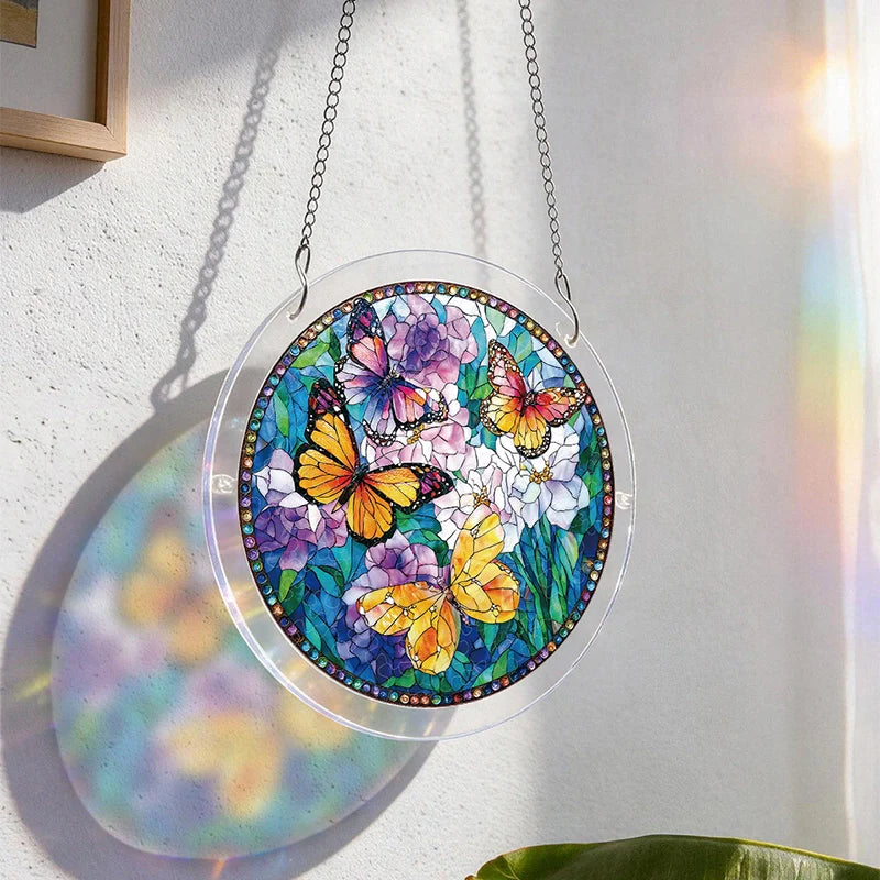 Butterflies in Bloom Acrylic Suncatcher Puzzle – Light Catching Window Art Décor