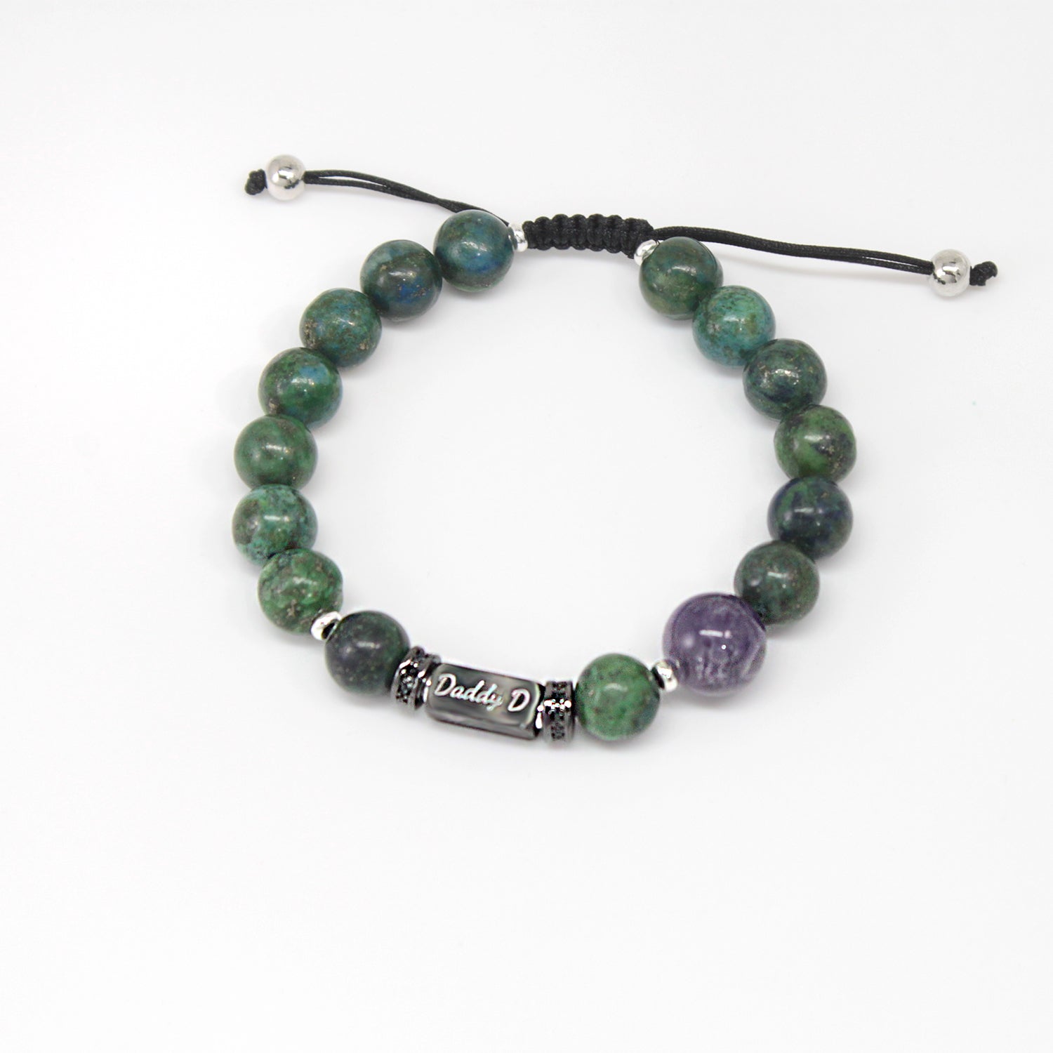 Personalized Natural Stone Bracelet – Custom Engraved Energy Beads for Men & Women
