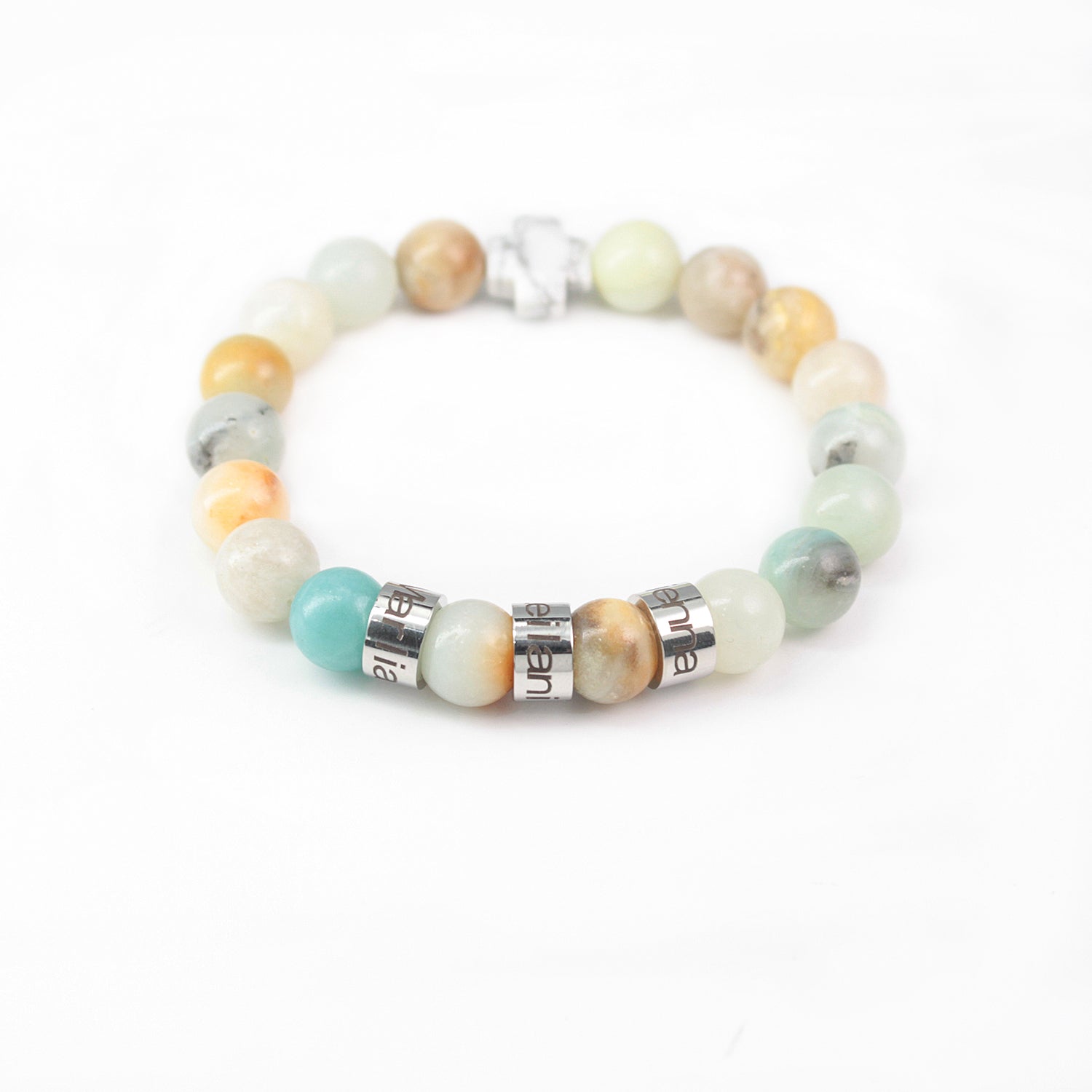 Custom Name Cross-Shaped Gemstone Bracelet 20cm - Daily Wear & Keepsake Gift