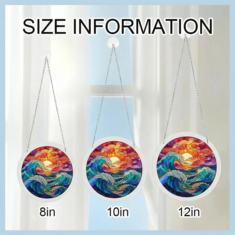 Chasing the Sun Sea Acrylic Suncatcher – Ocean Light Window Hanging Decor