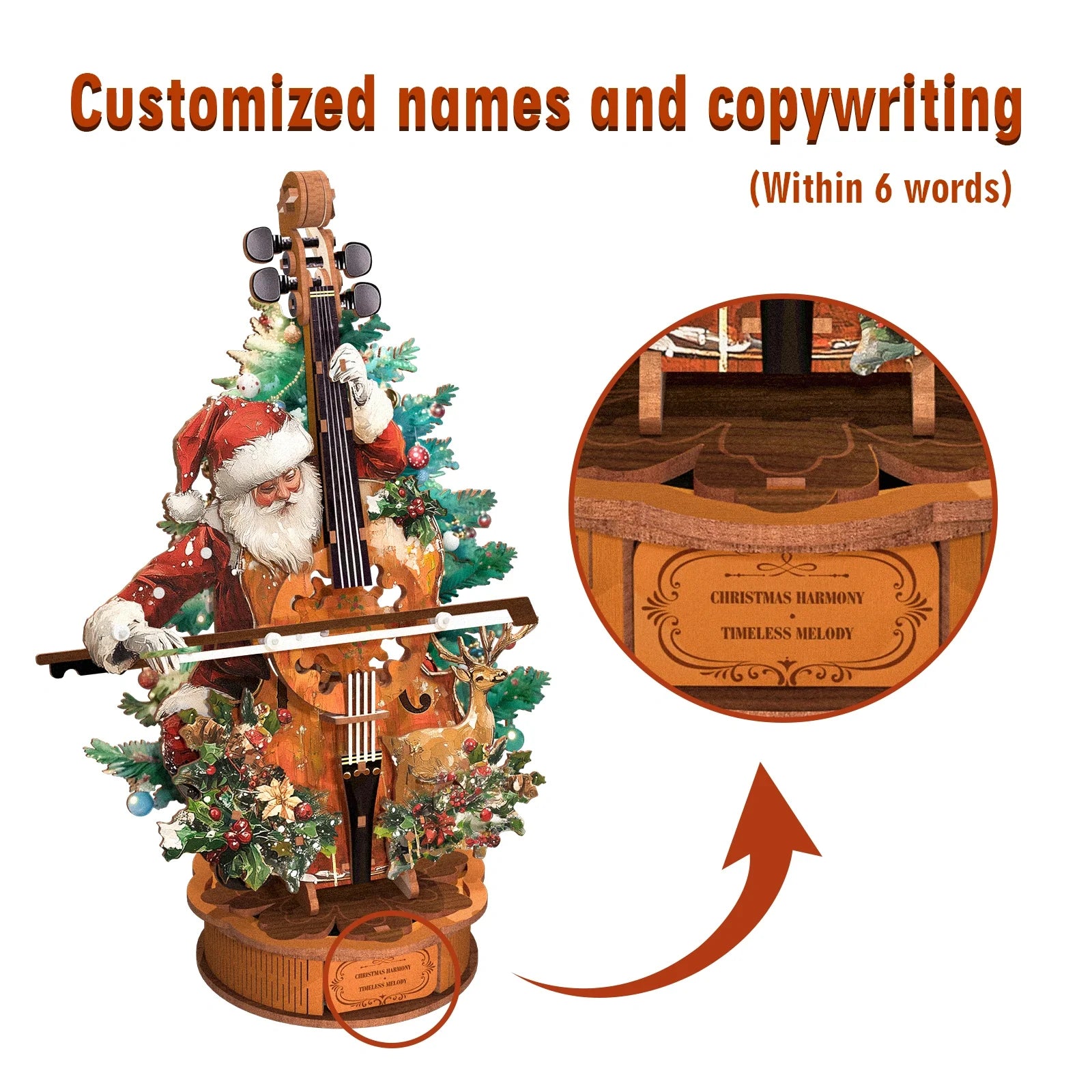 Christmas Cello Music Box Puzzle – Wooden DIY Craft