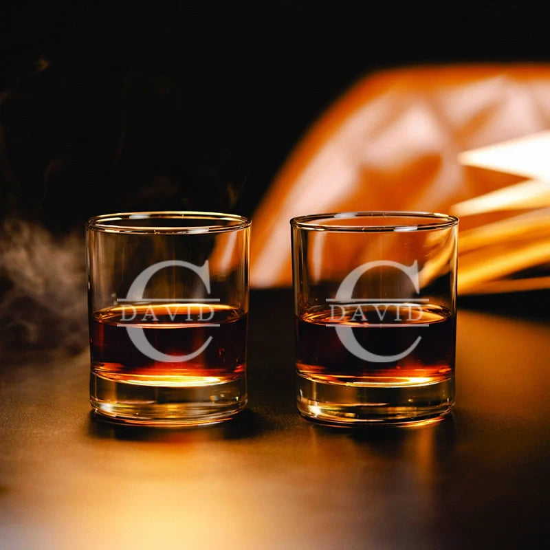 Custom Engraved Whiskey Glass – Personalized 10 oz Bourbon Glass for Groomsmen, Best Man, Dad & Special Occasions