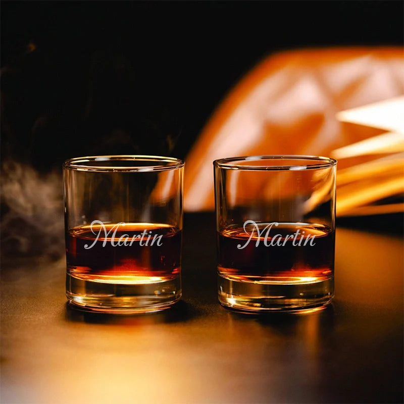 Custom Engraved Whiskey Glass – Personalized 10 oz Bourbon Glass for Groomsmen, Best Man, Dad & Special Occasions