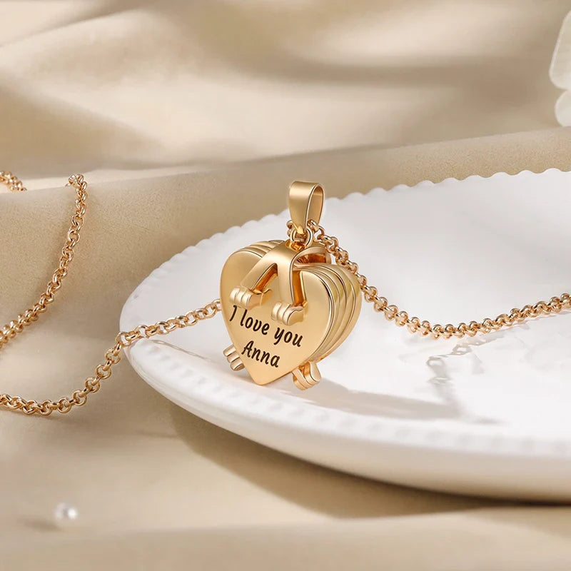 Custom Heart Locket Photo Keychain – Lucky Clover Folding Picture Keychain | Personalized Gift for Mom, Grandma, First Mother’s Day