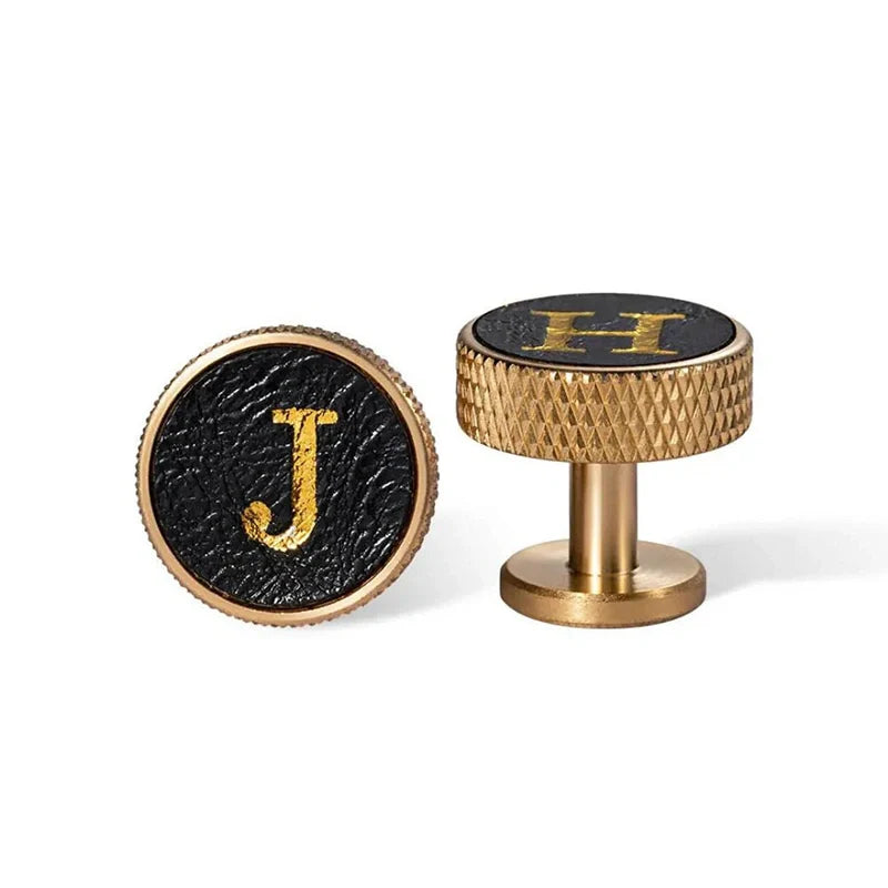 Custom Initial Leather Cufflinks