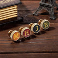 Custom Initial Leather Cufflinks